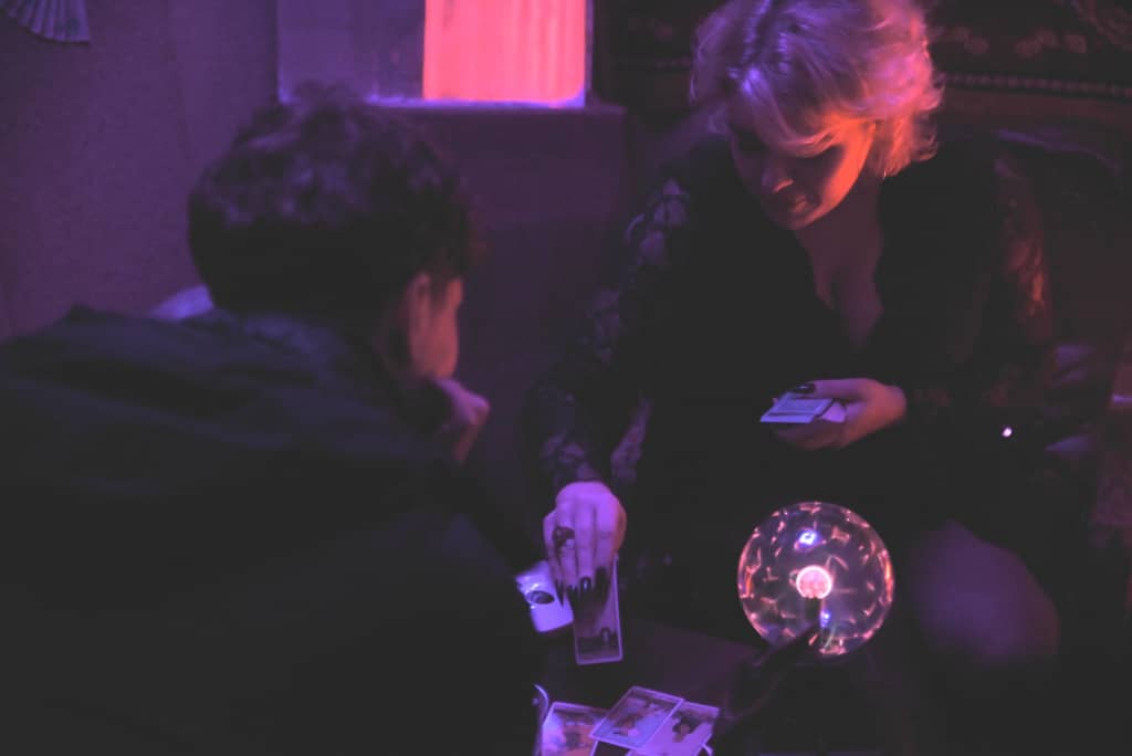 Someone getting their fortune told