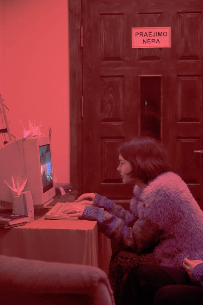 Gamer comfortably leaning in their natural environment